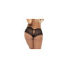 Panty dentelle et résille noir, ouvert à l'entrejambe 
